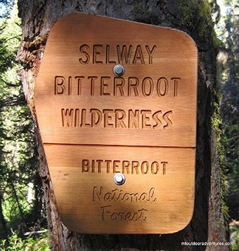 bitterroot-selway wilderness area sign