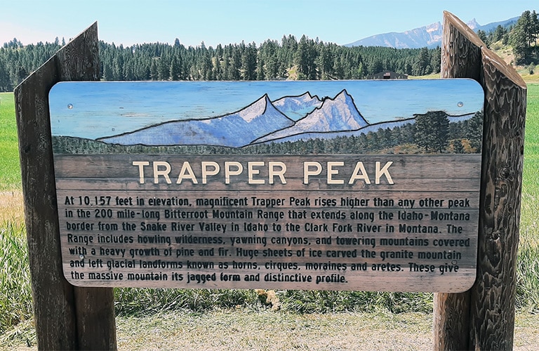 trapper peak sign