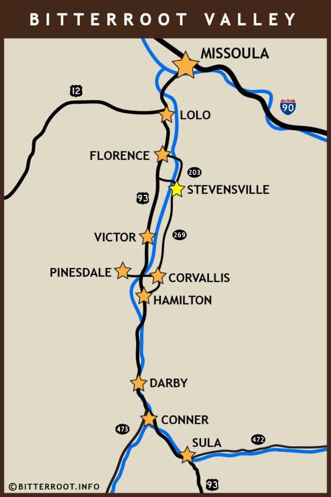 stevensville mt map