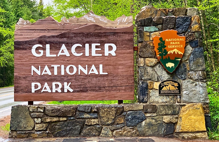 glacier national park entrance sign