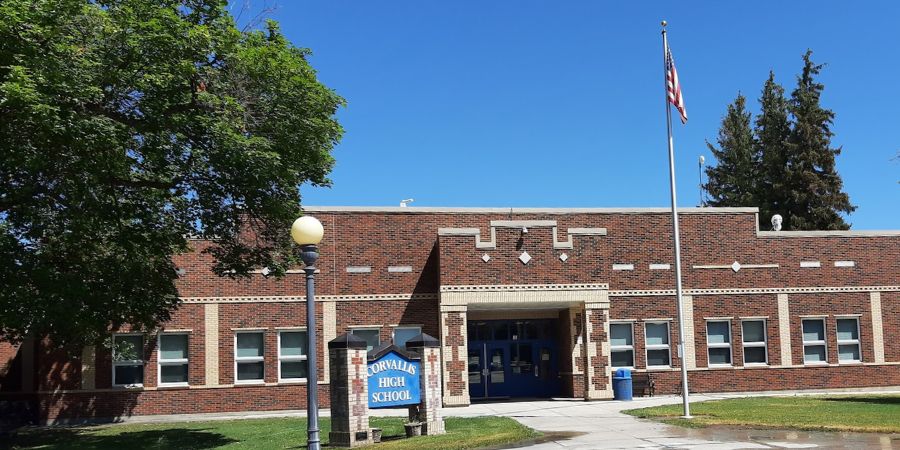 image of corvallis high school in corvallis, mt