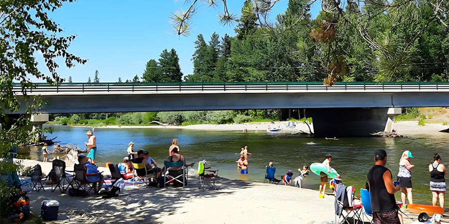 image of florence bridge on the bitterroot river