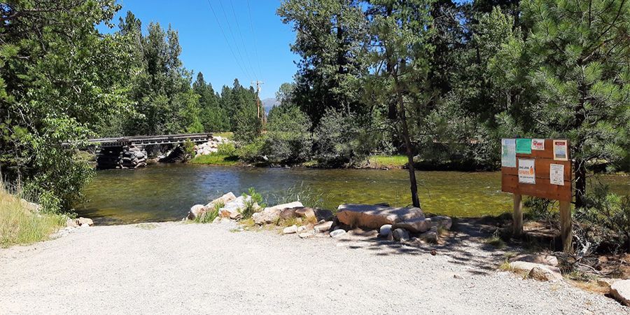 Fishing access boat launch on the west fork of the bitterroot river