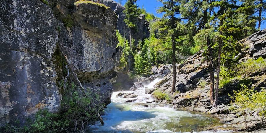 Rock Creek entering Lake Como near Darby, MT