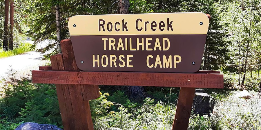 rock creek trailhead horse camp sign