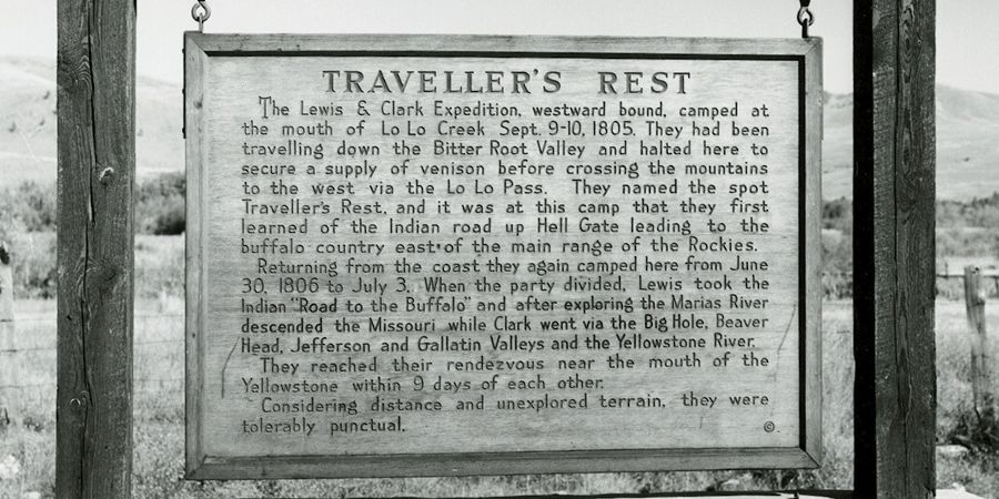 traveller's rest historical sign near lolo, mt