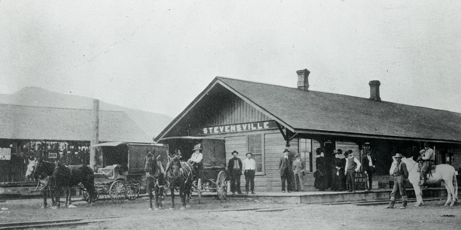 historical image of northern pacific depot in stevensville, mt