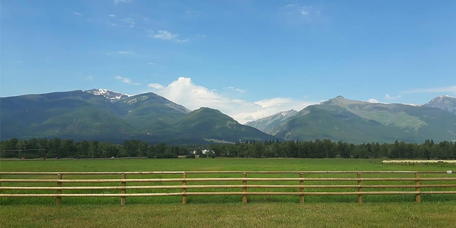 view of the bitterroot mountains west of stevensville, mt