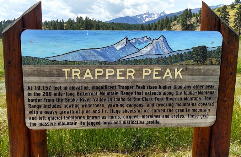 trapper peak highway sign
