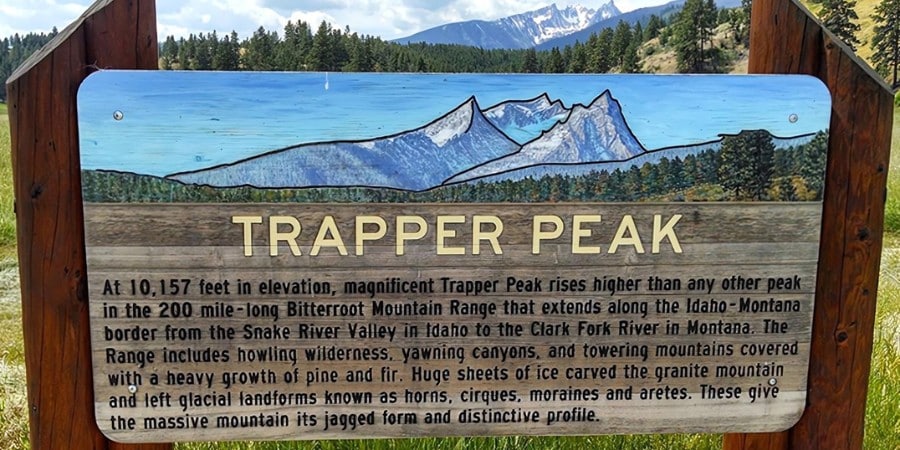 trapper peak highway sign