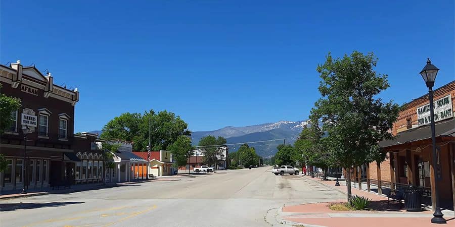 image of main street in victor, mt