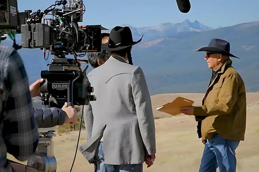 image of filming crew for yellowstone tv show