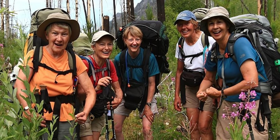 image of ladies hiking in the bitterroot valley
