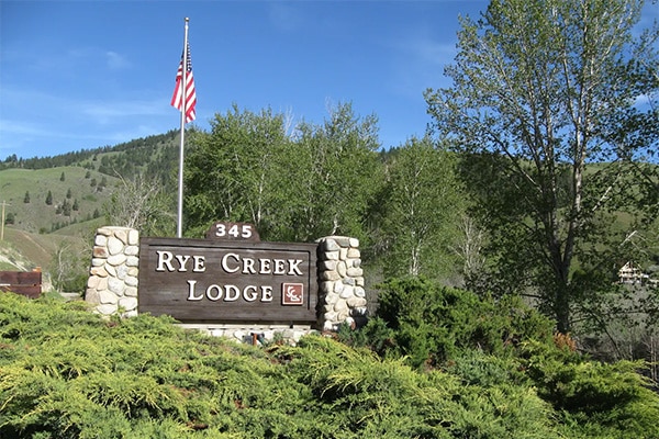 image of the entrance sign at rye creek lodge