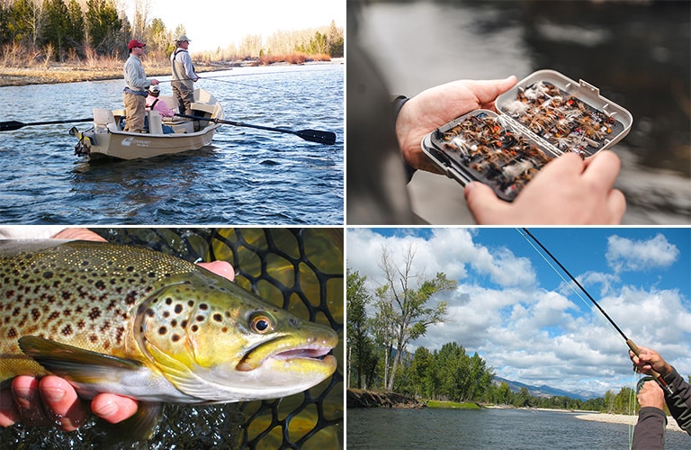 collage of bitterroot valley fishing images