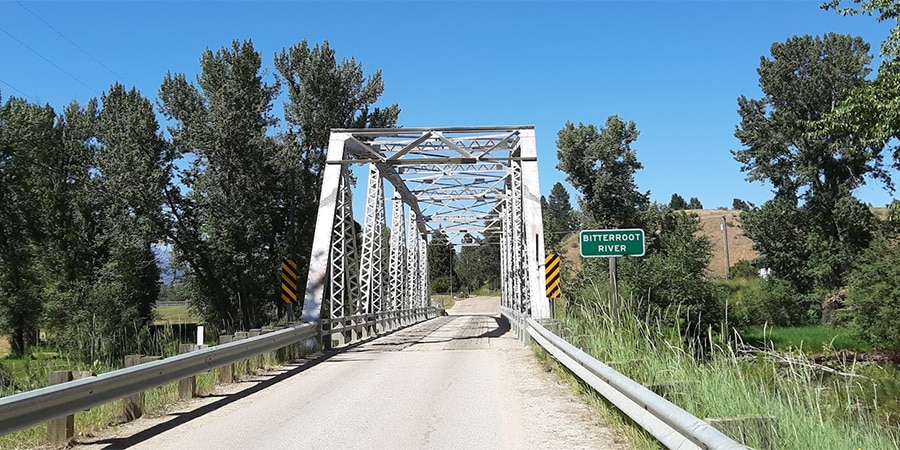 image of a bridge over the bitterroot river