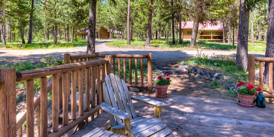 view from cabin patio in the bitterroot valley