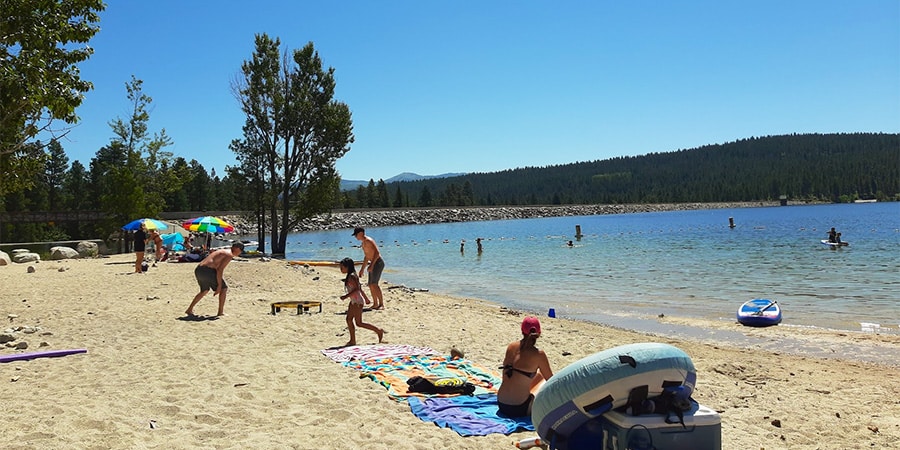 Image of beach at Lake Como in Darby, MT