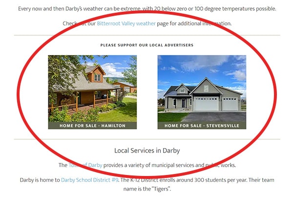 example real estate ad layout